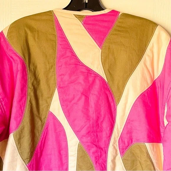 Sézane Farel Quilted Jacket Hera Print Pink Olive US 6 EUC - Picture 7 of 9